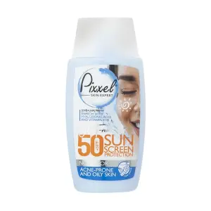 کرم ضدآفتاب بی‌رنگ پیکسل با SPF50 مدل Oily Acne-Prone Skin مناسب پوست‌های چرب حجم 50 میلی‌لیتر